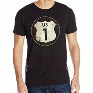 Hanes Men's Graphic T-Shirt - Rugged Outdoor, Route 1, Black, Size XXL, New